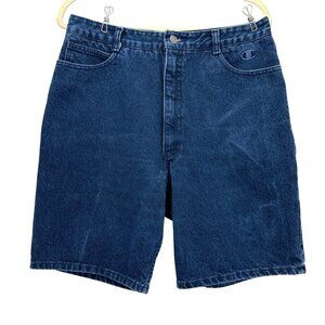 Vintage Champion Dark Denim Mom Jean Shorts Womens 14
